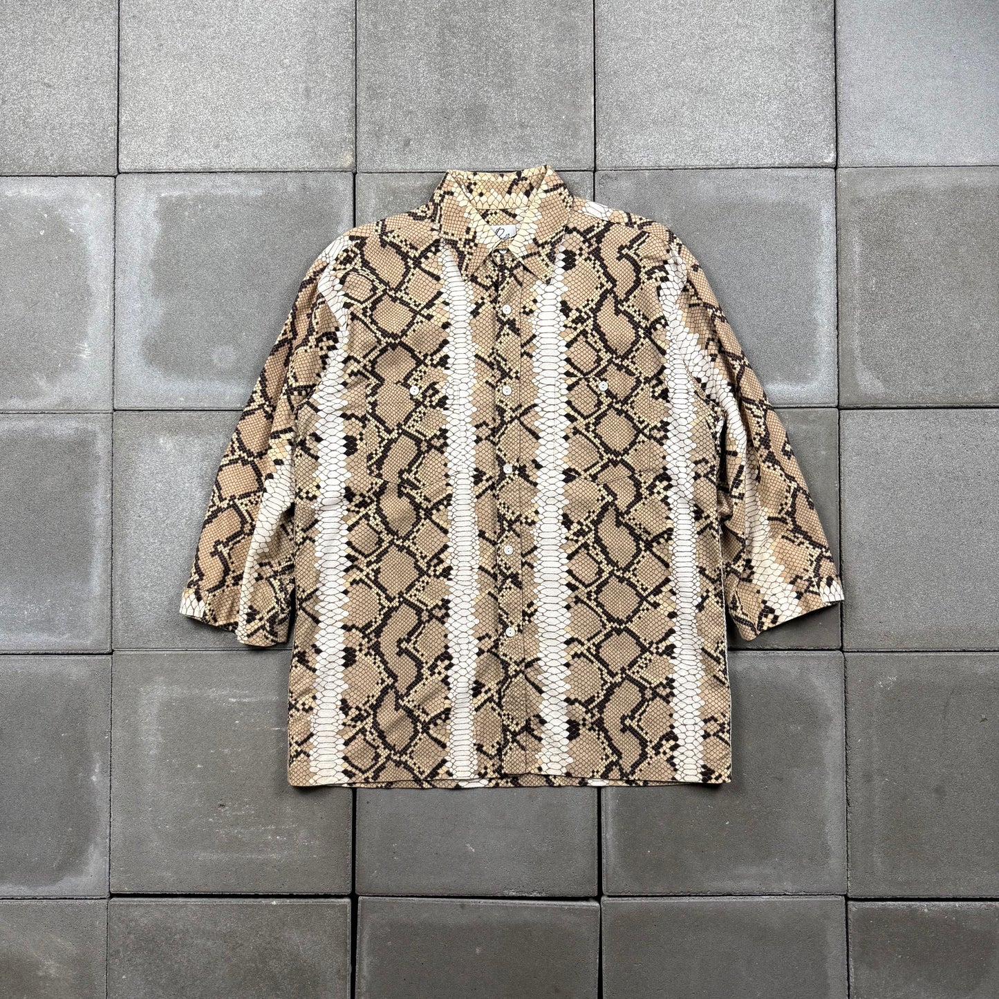 NEEDLES with NUMBER(N)INE 00s chamois cross snake pattern 1/2 shirts S