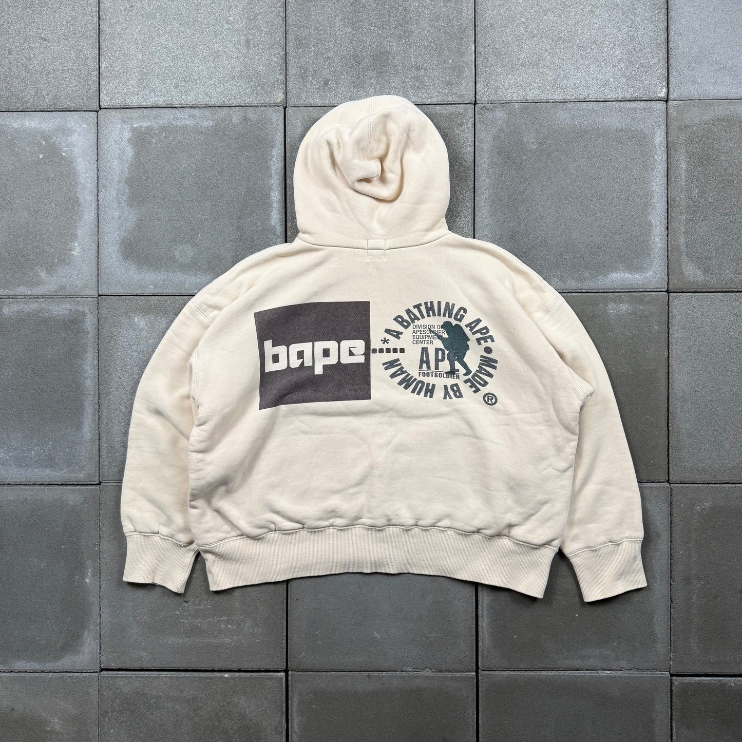 A BATHING APE 90s double face soldier hoodie separate pocket S