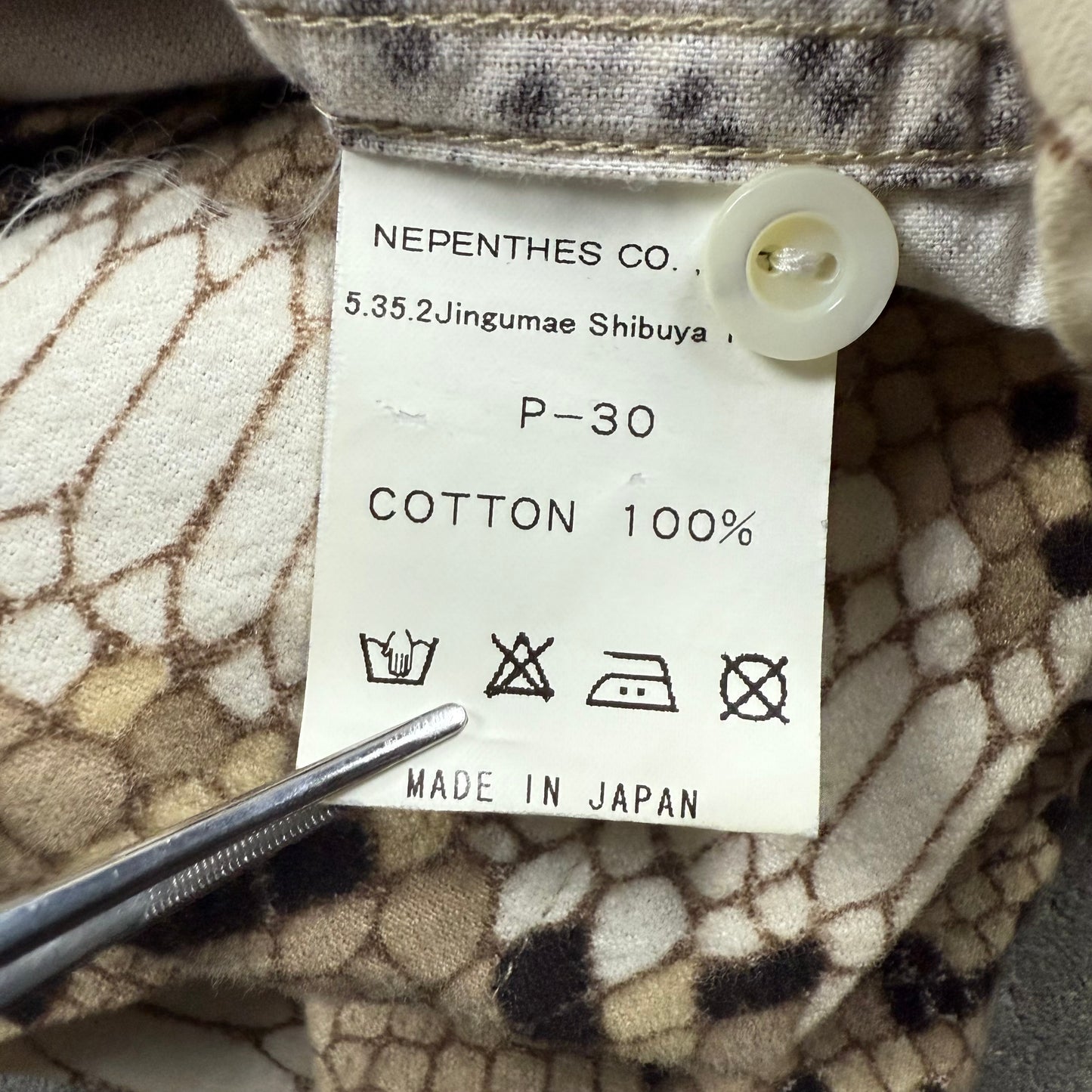 NEEDLES with NUMBER(N)INE 00s chamois cross snake pattern 1/2 shirts S