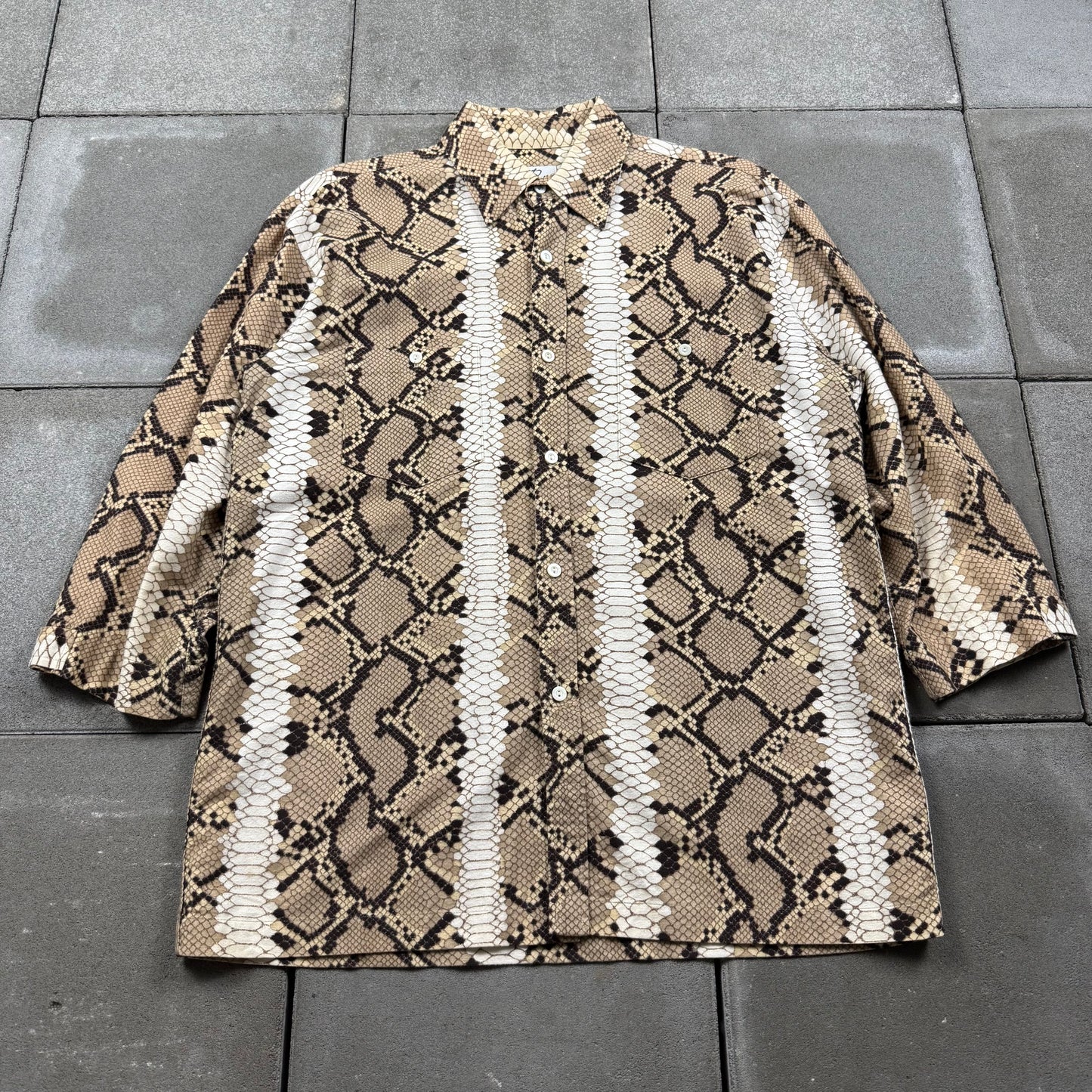 NEEDLES with NUMBER(N)INE 00s chamois cross snake pattern 1/2 shirts S