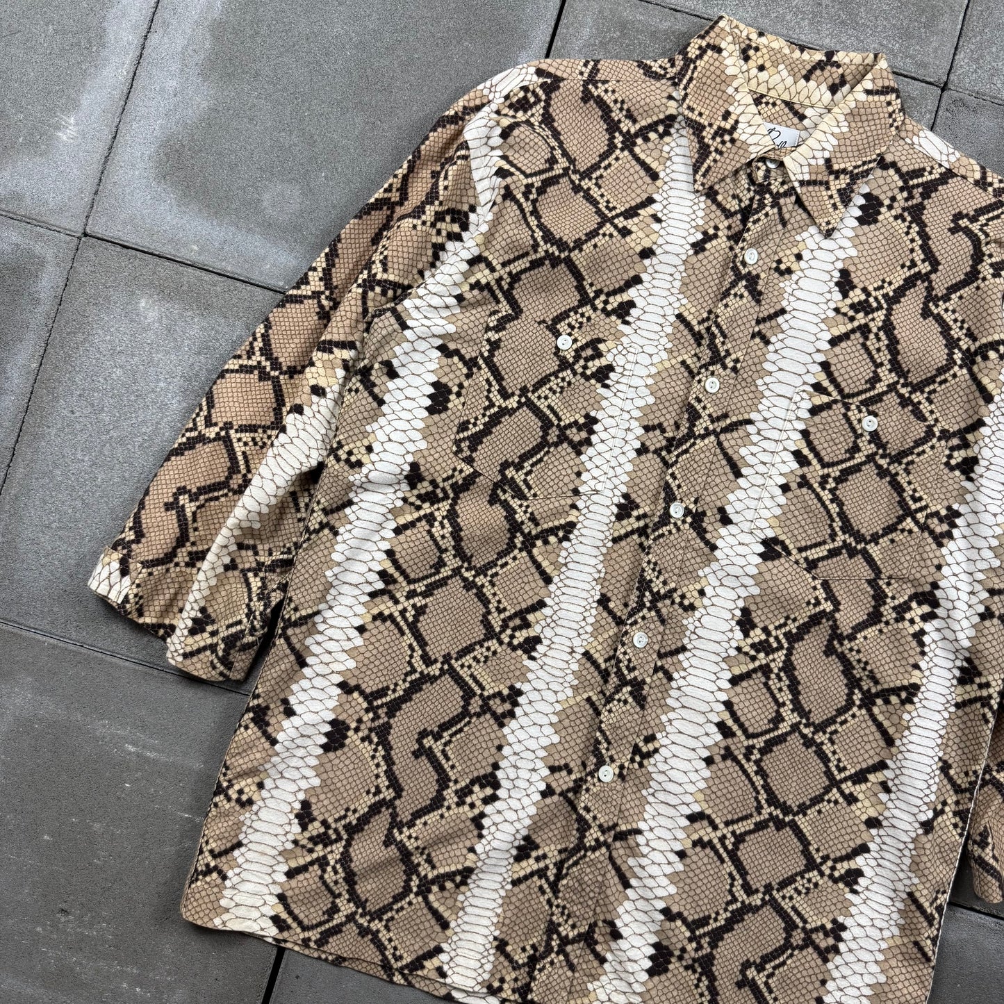 NEEDLES with NUMBER(N)INE 00s chamois cross snake pattern 1/2 shirts S