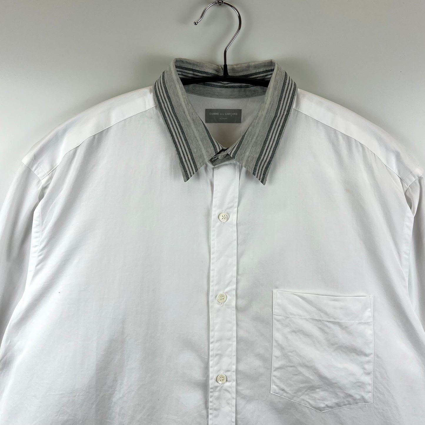 COMME des GARCONS HOMME CDG 90s AD1990 TANAKA stripes collar L/S shirts HB-050120