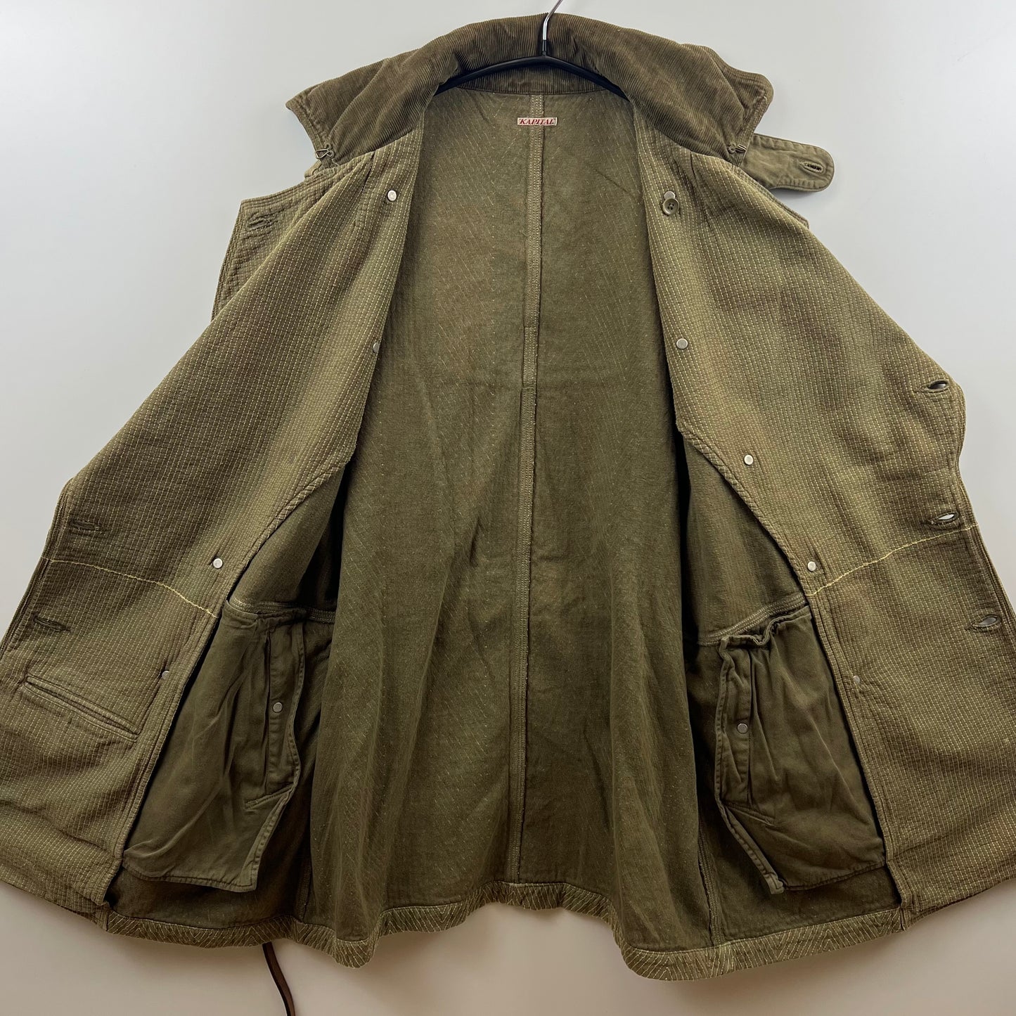 KAPITAL archive old herringbone SASHIKO motorcycle coat M