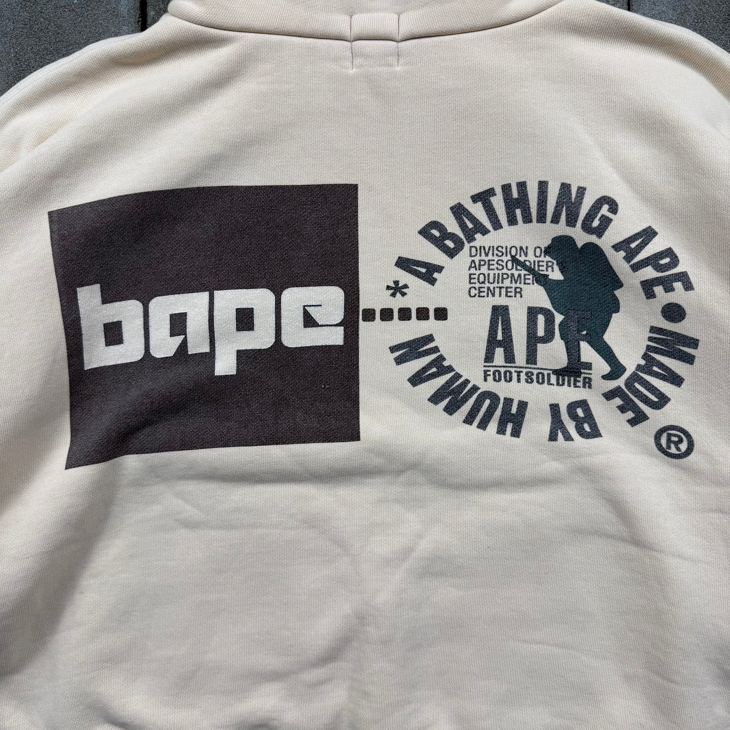 A BATHING APE 90s double face soldier hoodie separate pocket S