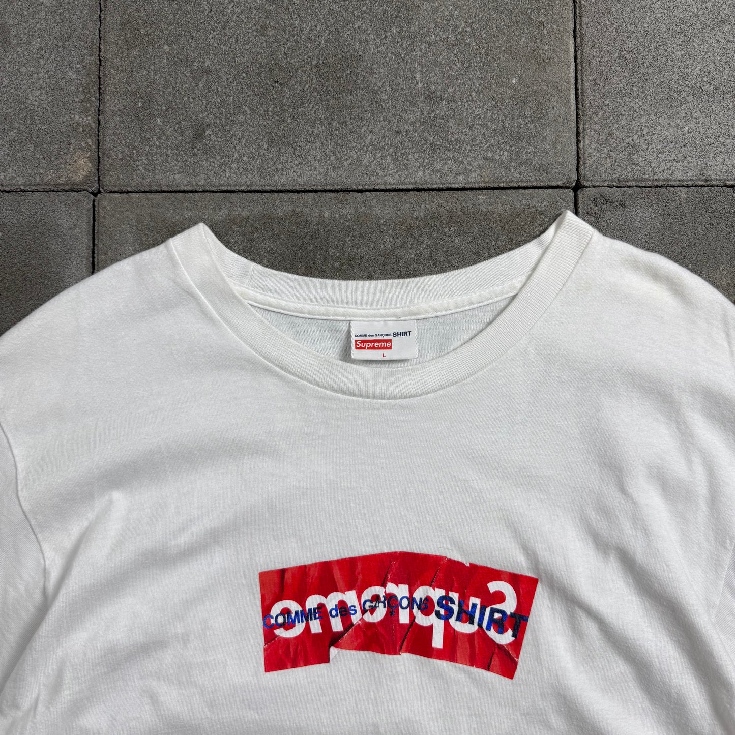 SUPREME x COMME des GARCONS SHIRT 17ss BOX LOGO TEE L