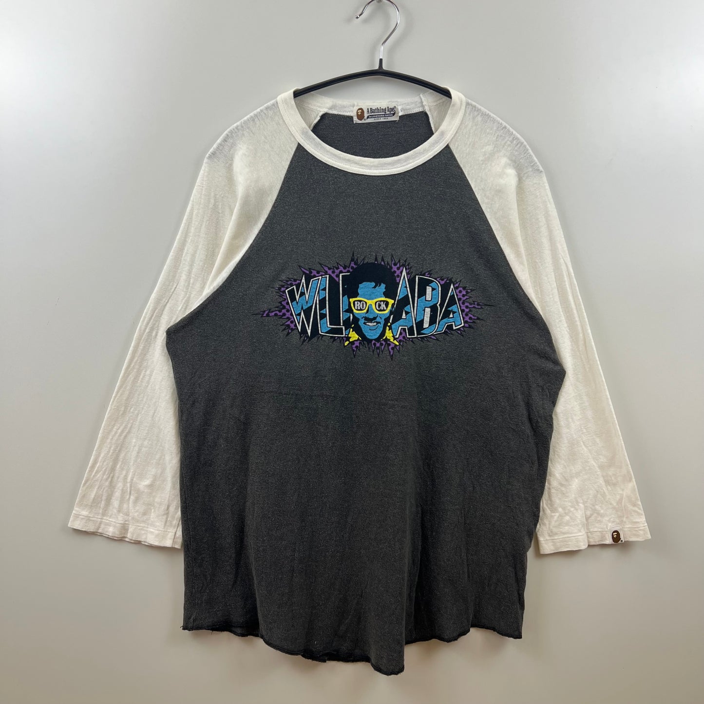 A BATHING APE 00s archive WLIABA ROCK raglan Tee L