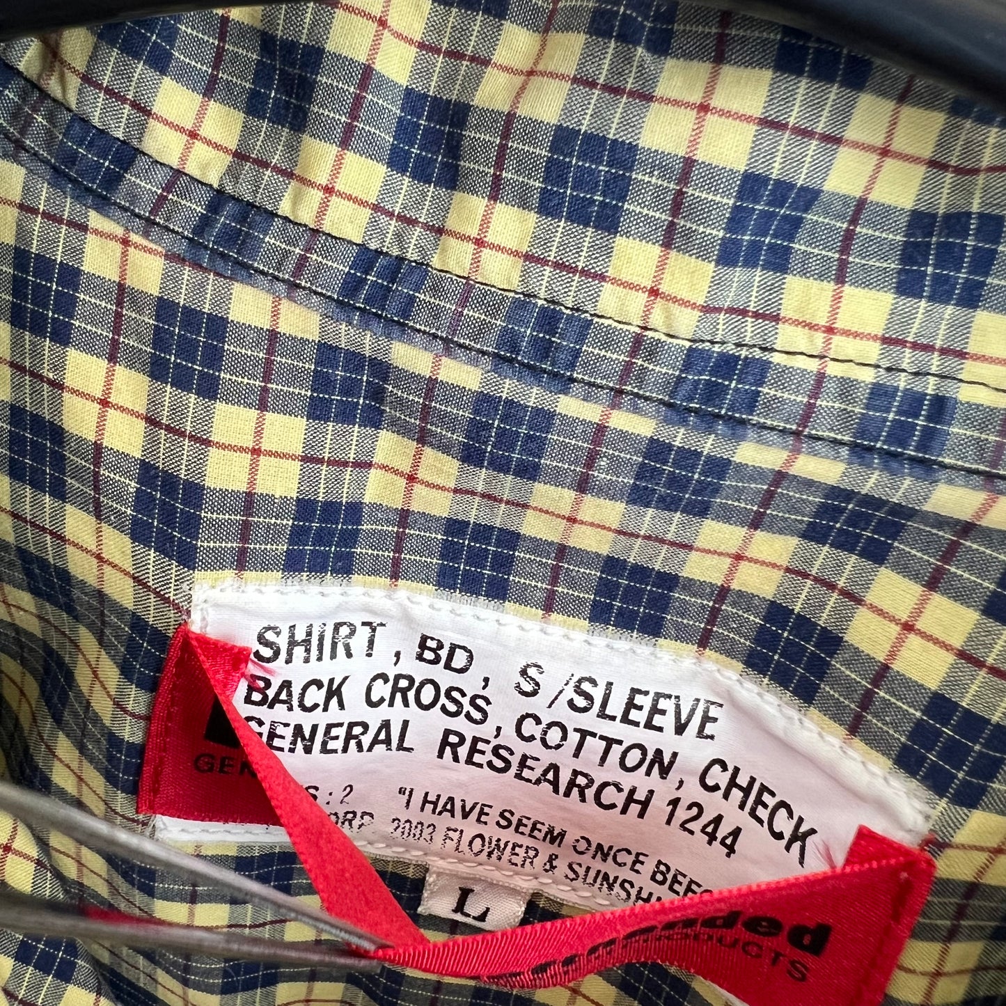 GENERAL RESEARCH 00s 2003 back cross S/S BD shirts L