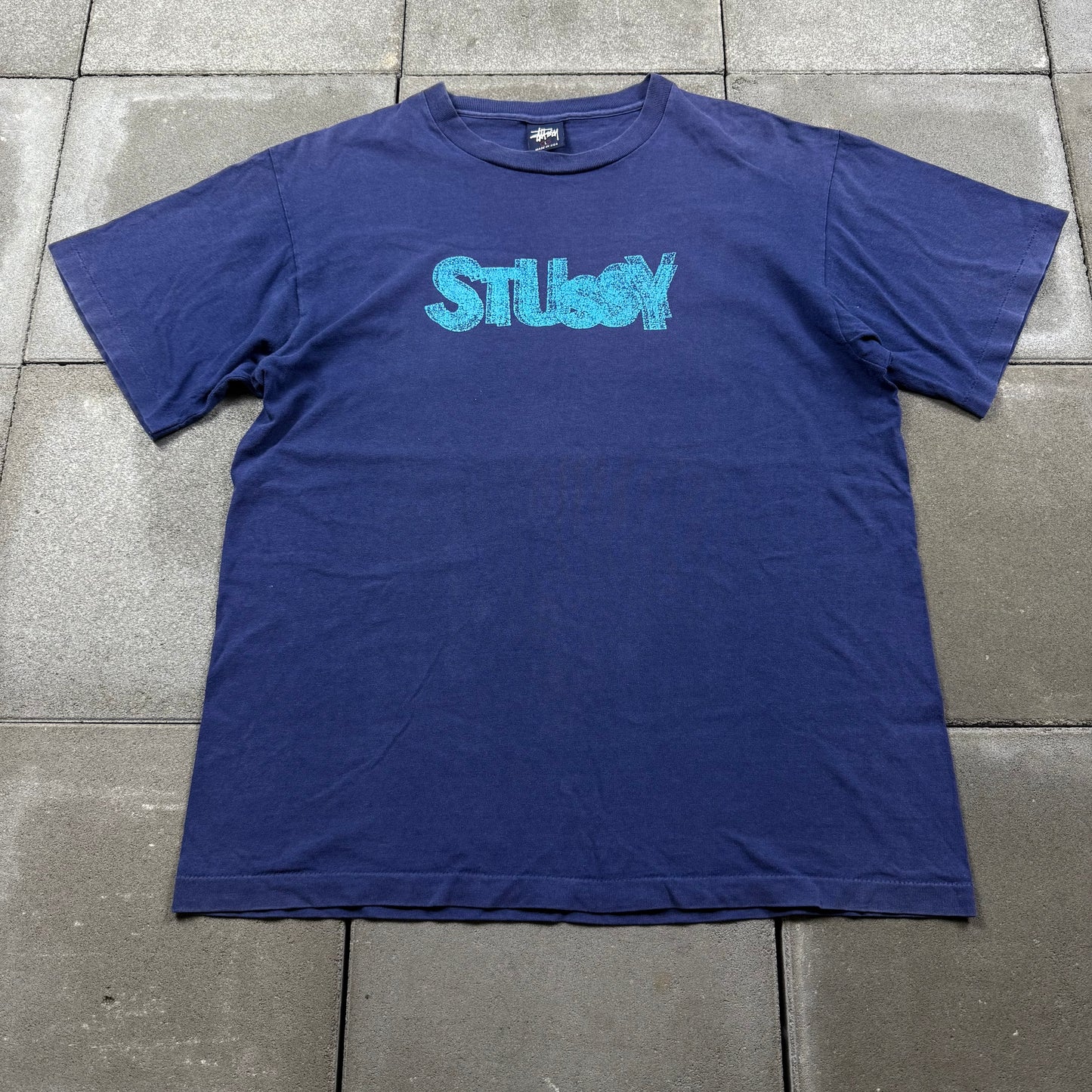 STUSSY 90s USA motion logo Tee L