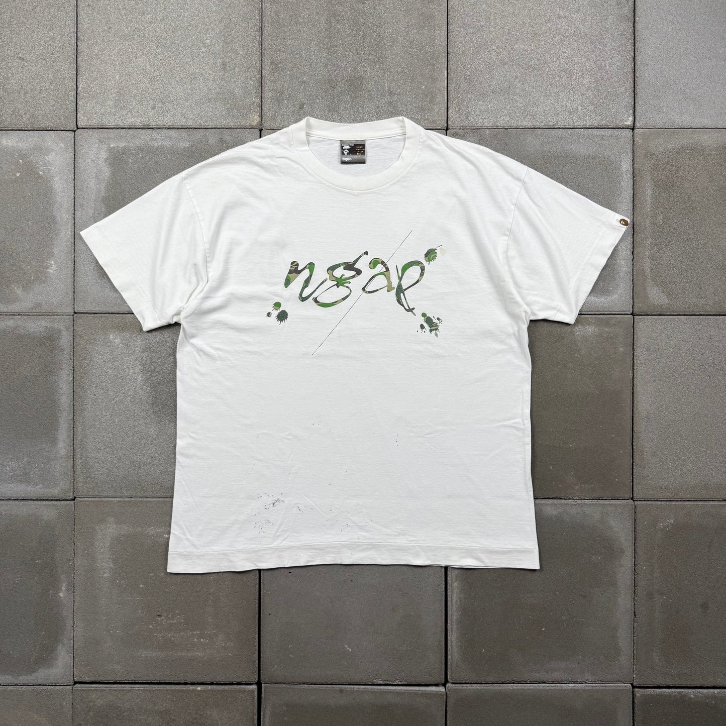 A BATHING APE × NGAP 00s green camo splash Tee XL