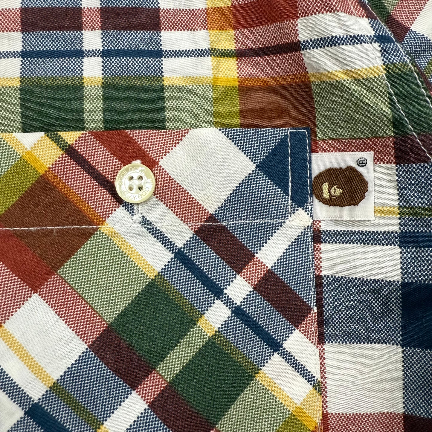 A BATHING APE 00s S/S plaid pattern shirt XS