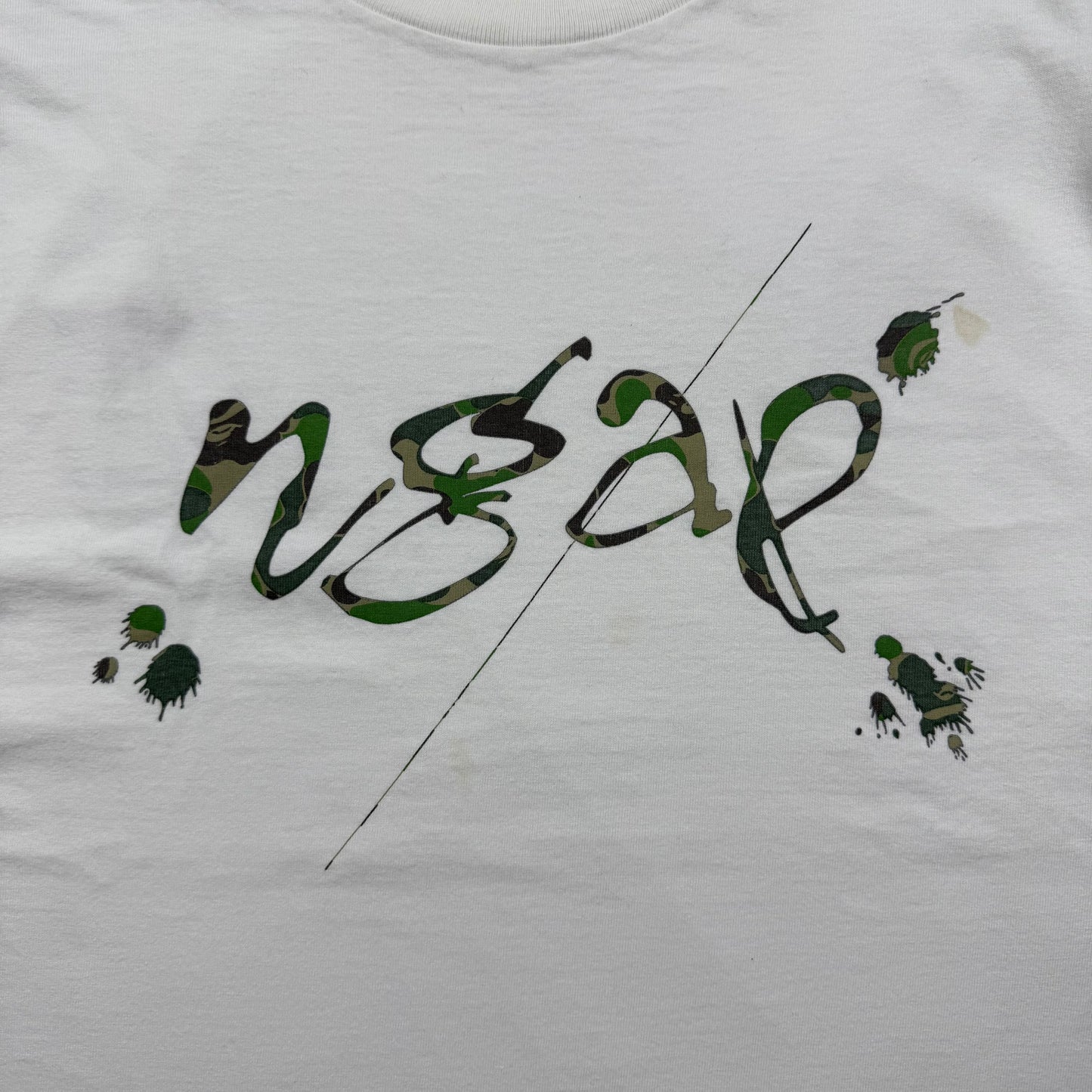 A BATHING APE × NGAP 00s green camo splash Tee XL