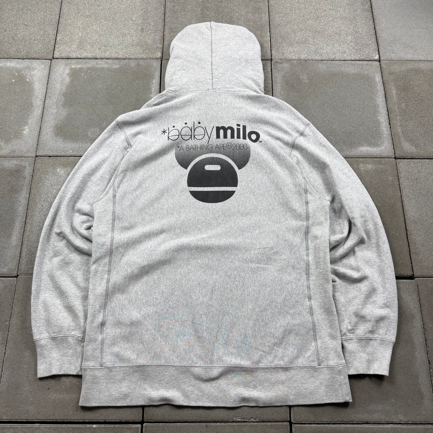 A BATHING APE 00s soldier milo "go bape!" sweat hoodie L