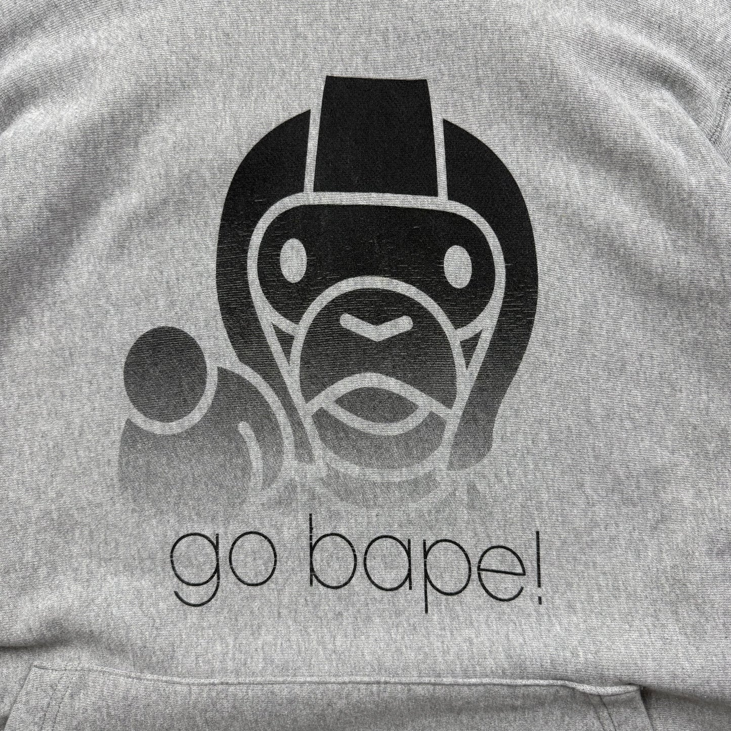 A BATHING APE 00s soldier milo "go bape!" sweat hoodie L