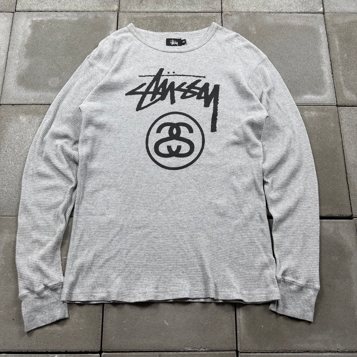 STUSSY 90s USA ss links L/S thermal Tee L
