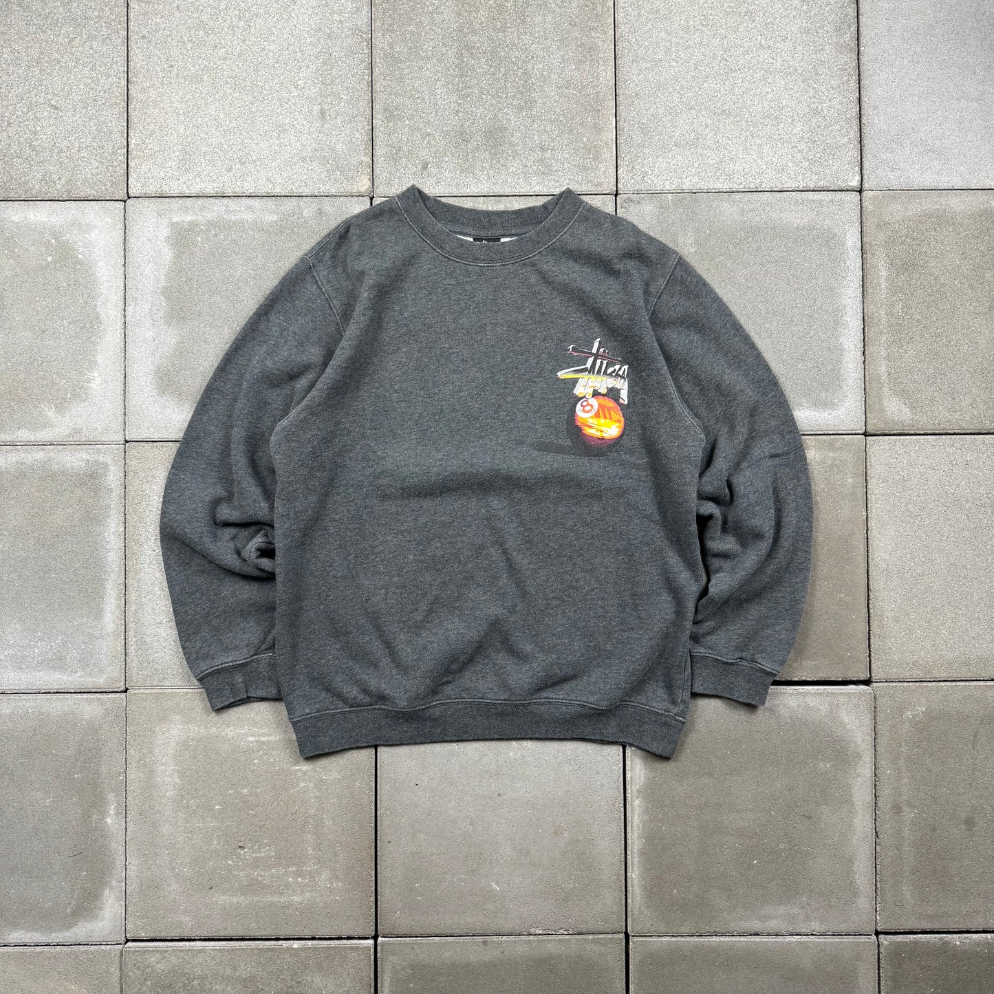 STUSSY 00s sunset 8ball sweat shirt S