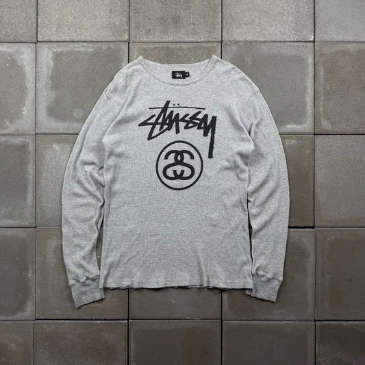 STUSSY 90s USA ss links L/S thermal Tee L