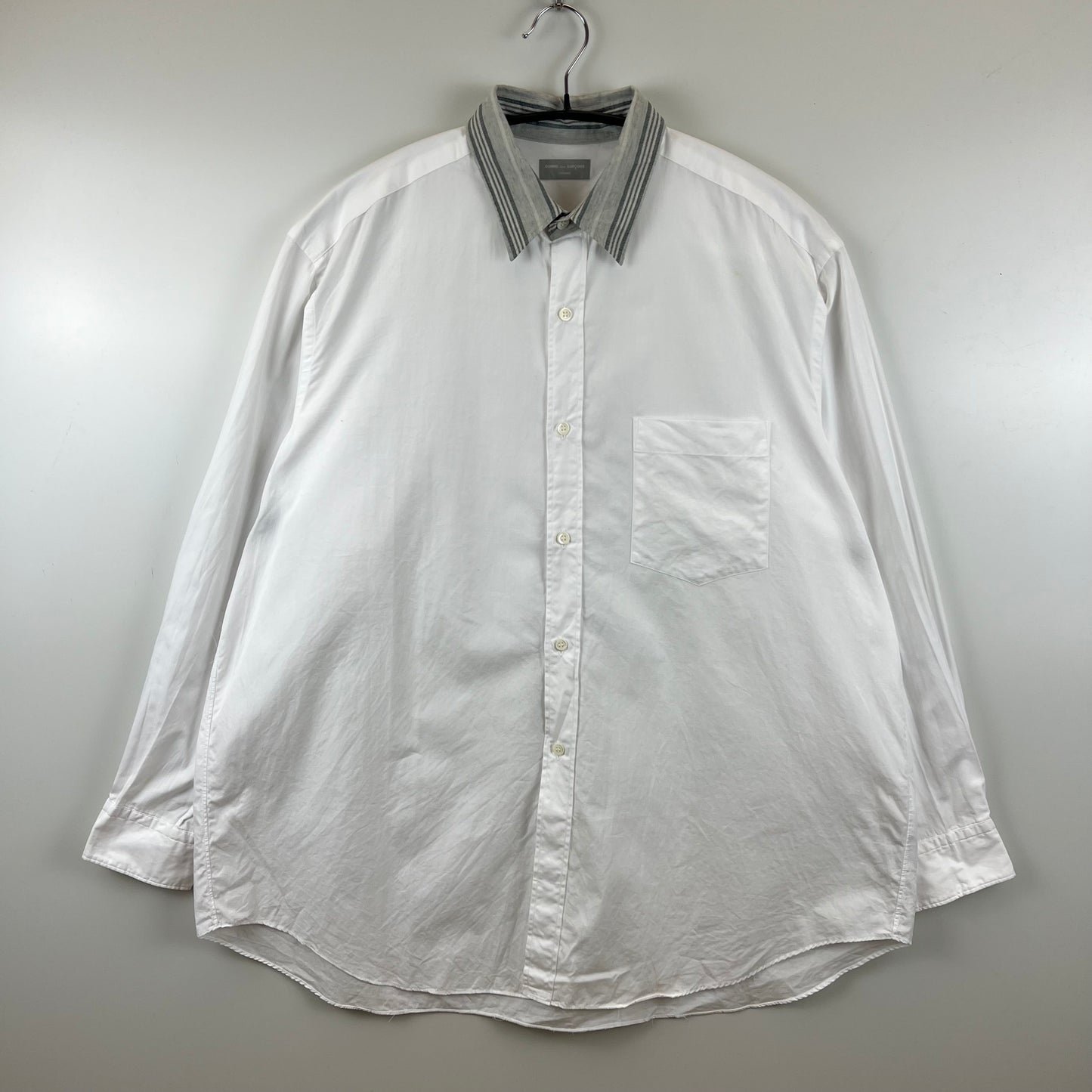 COMME des GARCONS HOMME CDG 90s AD1990 TANAKA stripes collar L/S shirts HB-050120