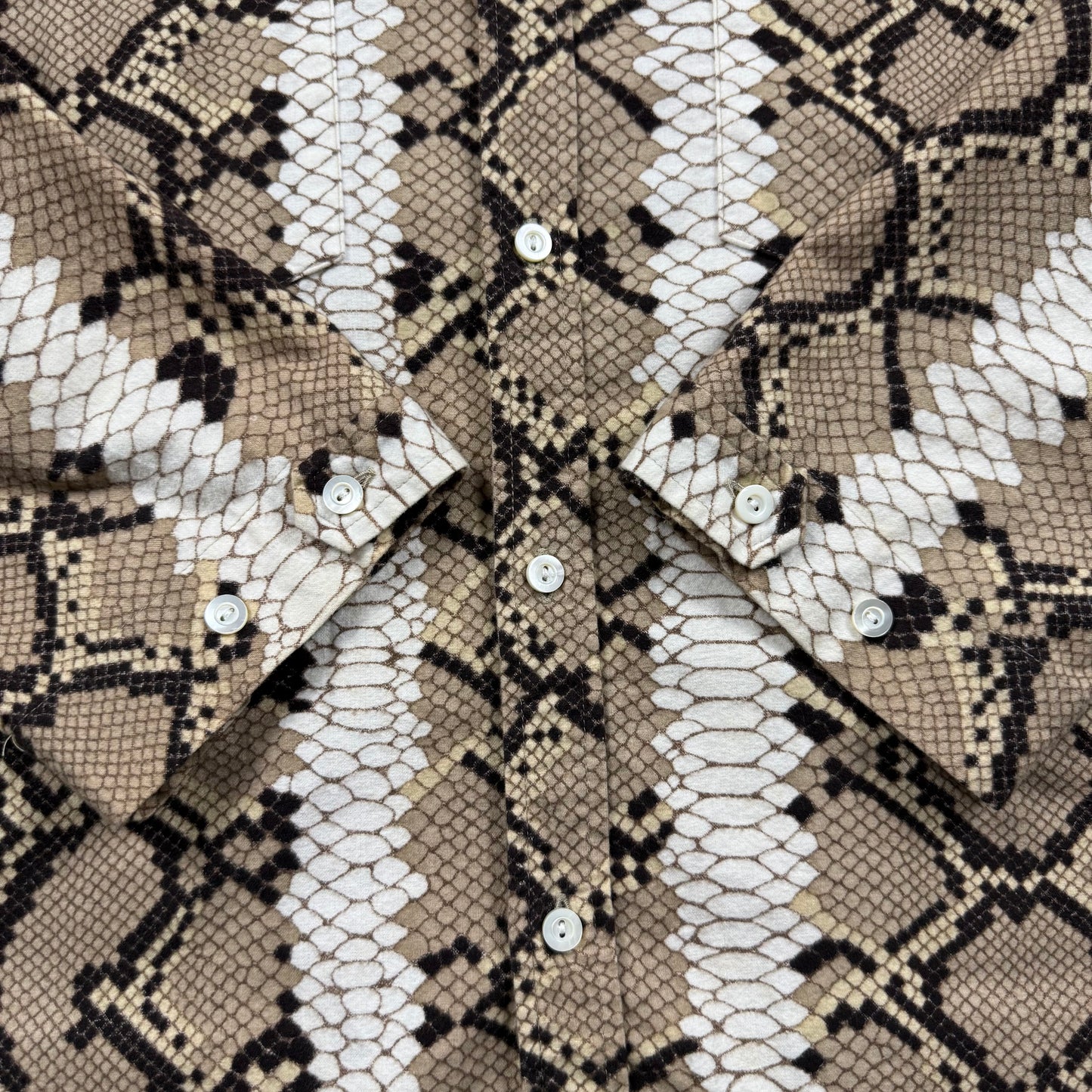 NEEDLES with NUMBER(N)INE 00s chamois cross snake pattern 1/2 shirts S