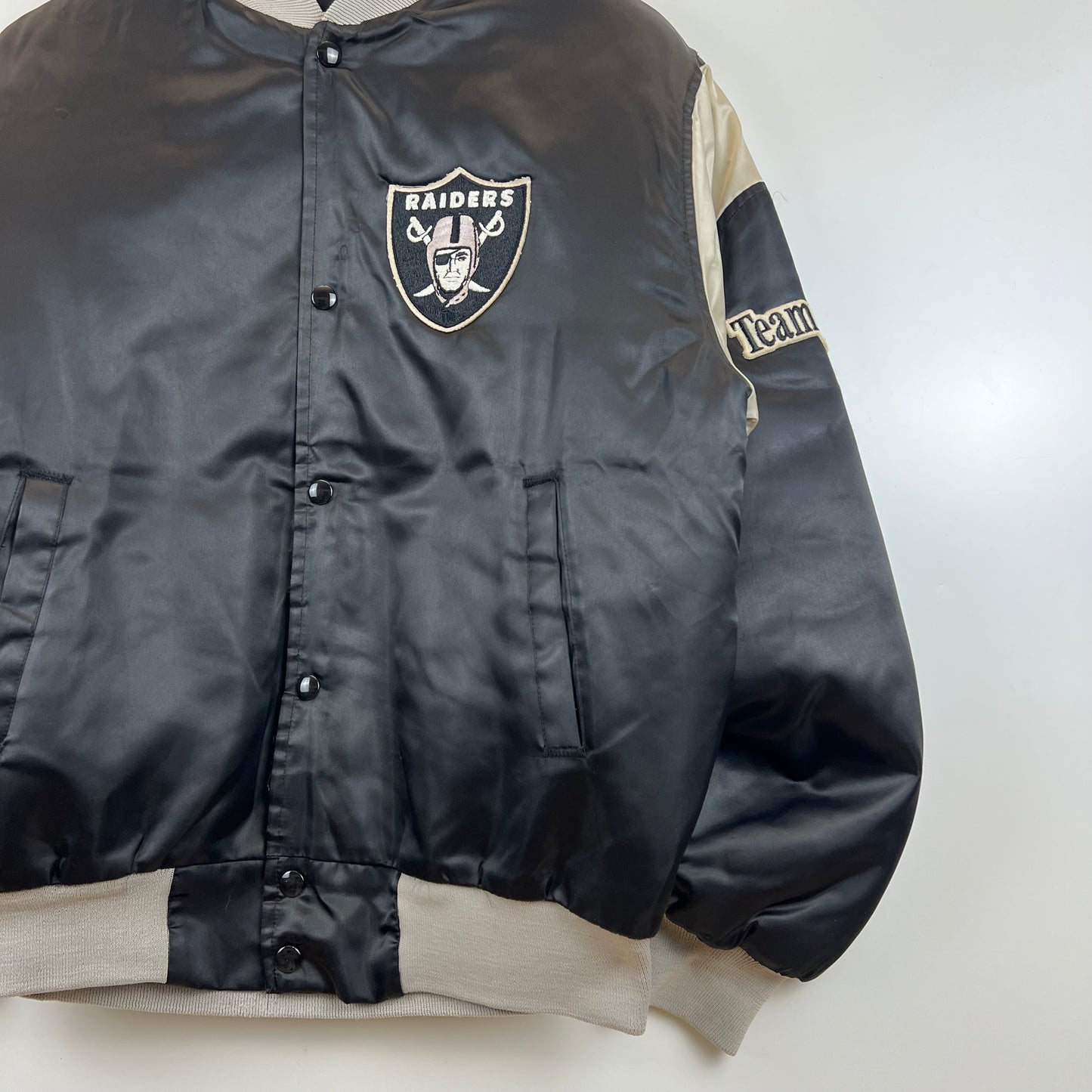 CHALK LINE 90s USA VTG NFL RAIDERS virsity jacket M