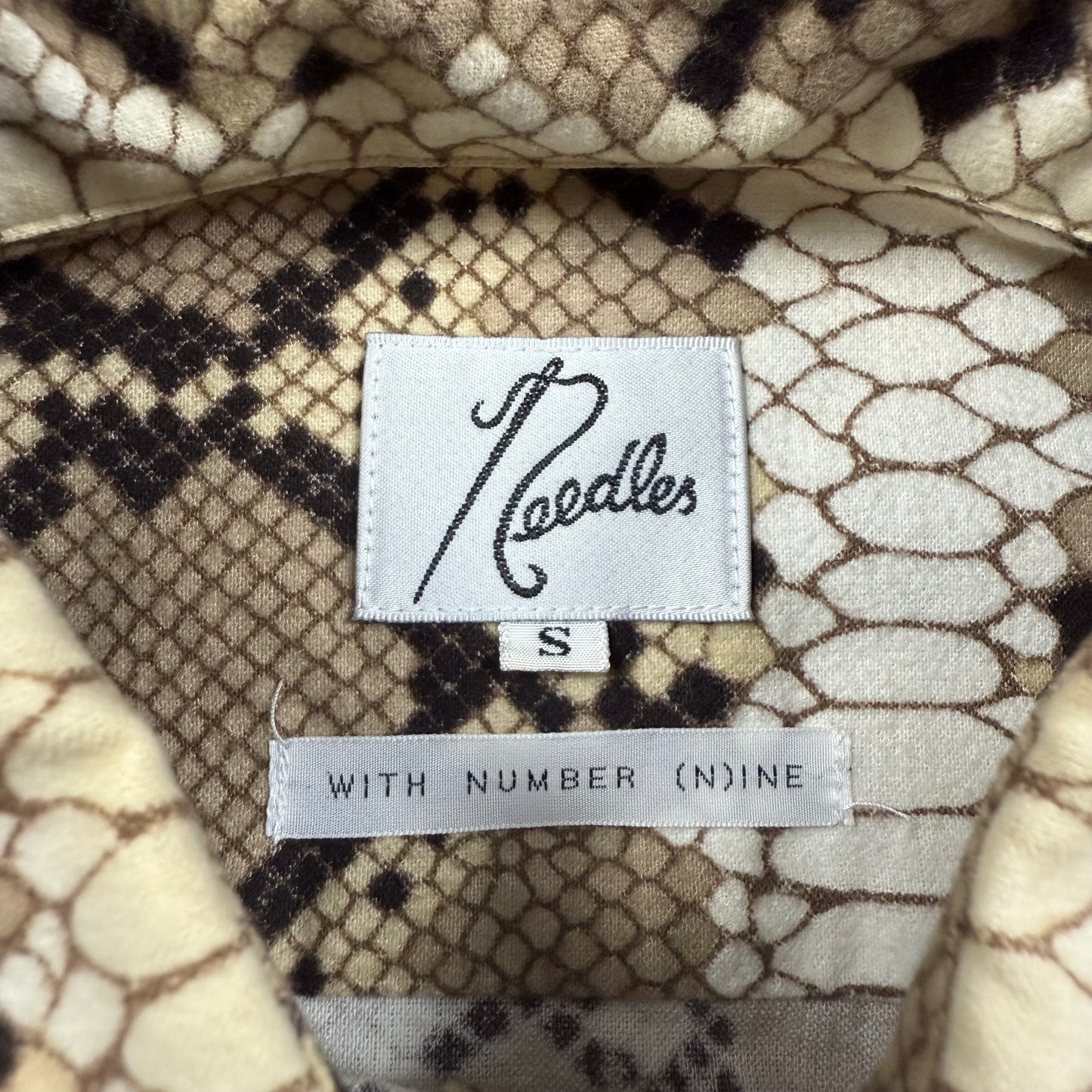 NEEDLES with NUMBER(N)INE 00s chamois cross snake pattern 1/2 shirts S