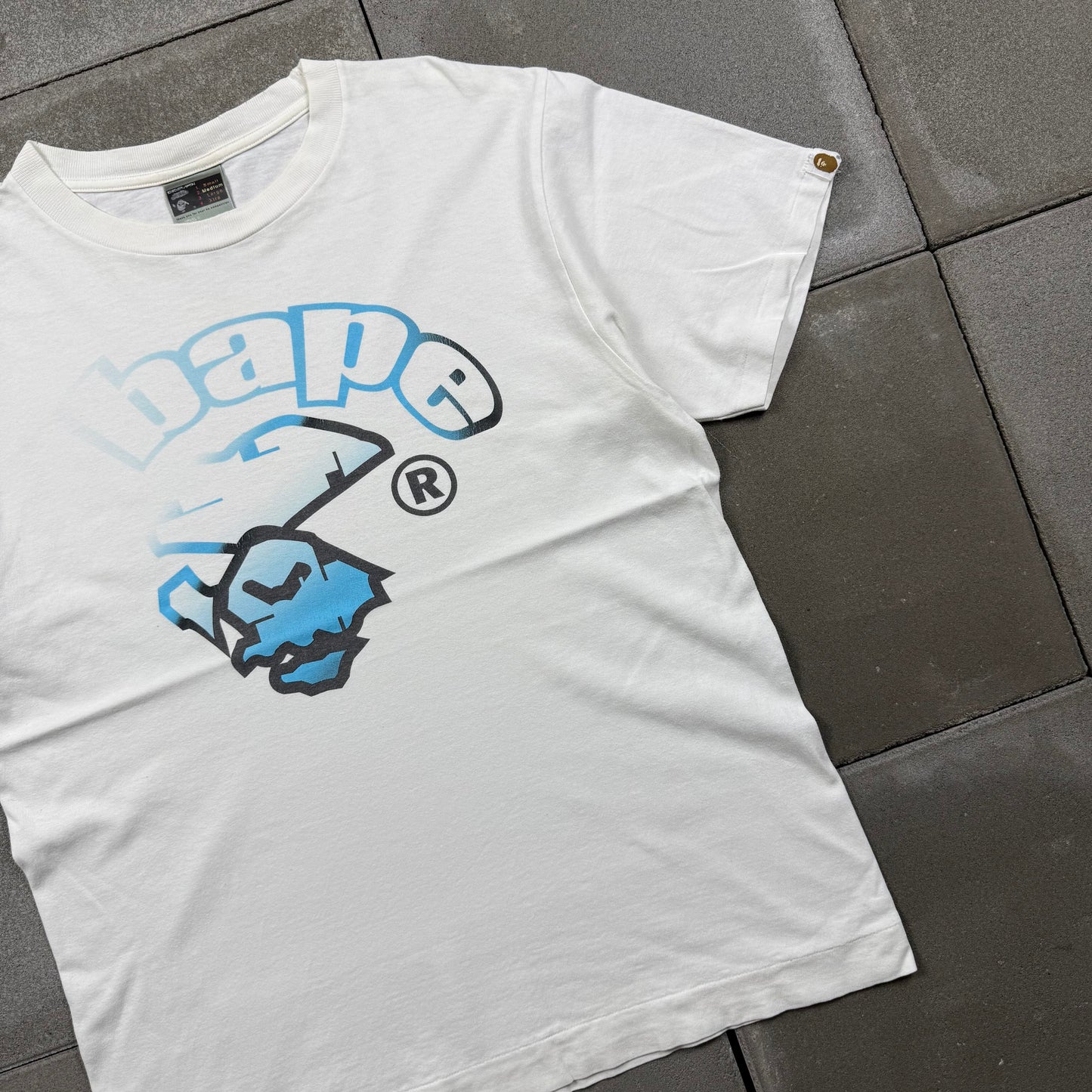 A BATHING APE 00s MAD BAPE blue gradation Tee M