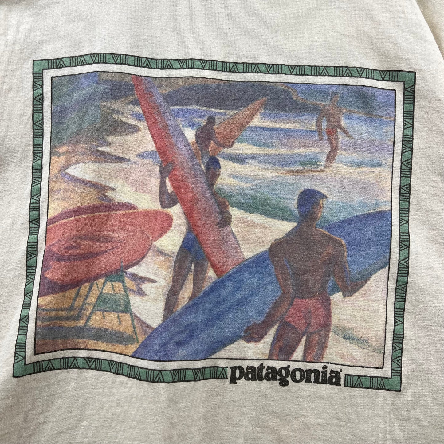 PATAGONIA 90s USA sp vintage surf print Tee organic cotton XL