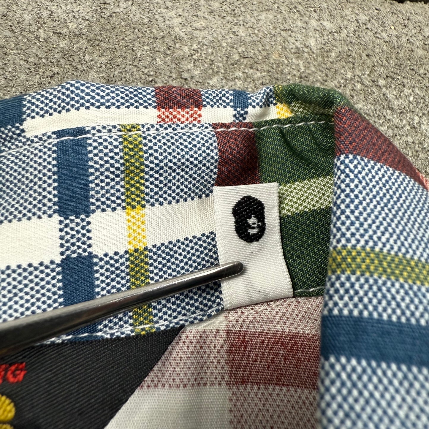 A BATHING APE 00s S/S plaid pattern shirt XS
