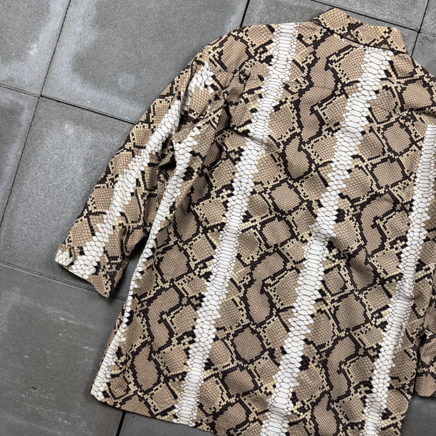 NEEDLES with NUMBER(N)INE 00s chamois cross snake pattern 1/2 shirts S