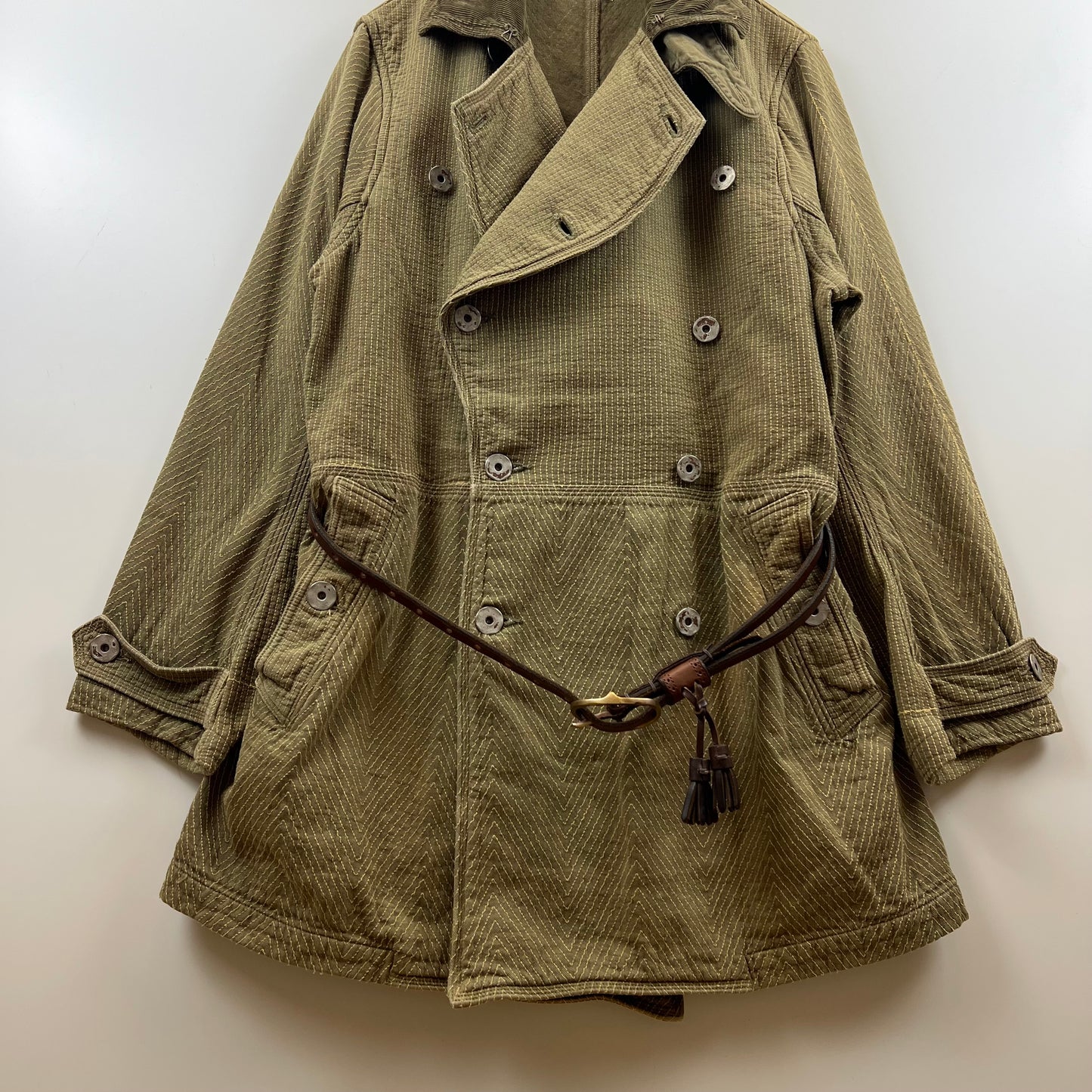 KAPITAL archive old herringbone SASHIKO motorcycle coat M