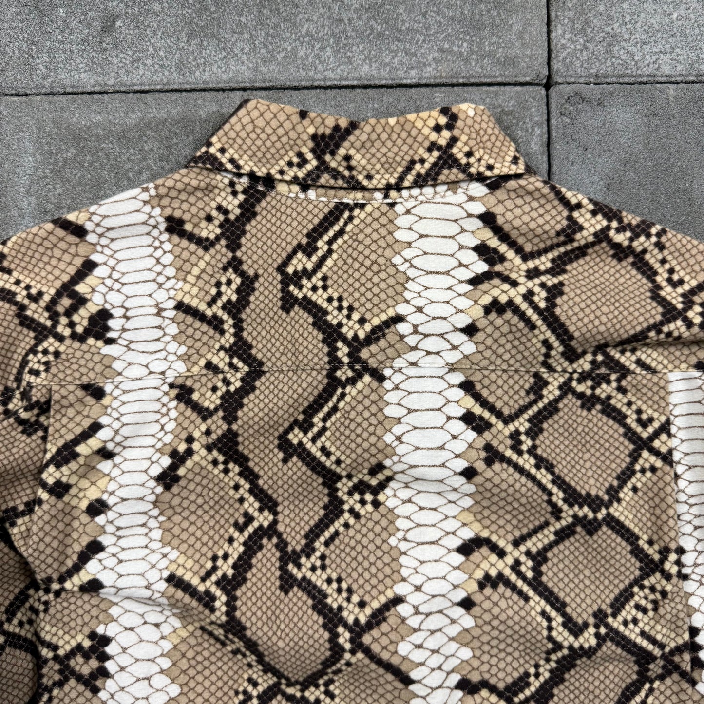 NEEDLES with NUMBER(N)INE 00s chamois cross snake pattern 1/2 shirts S