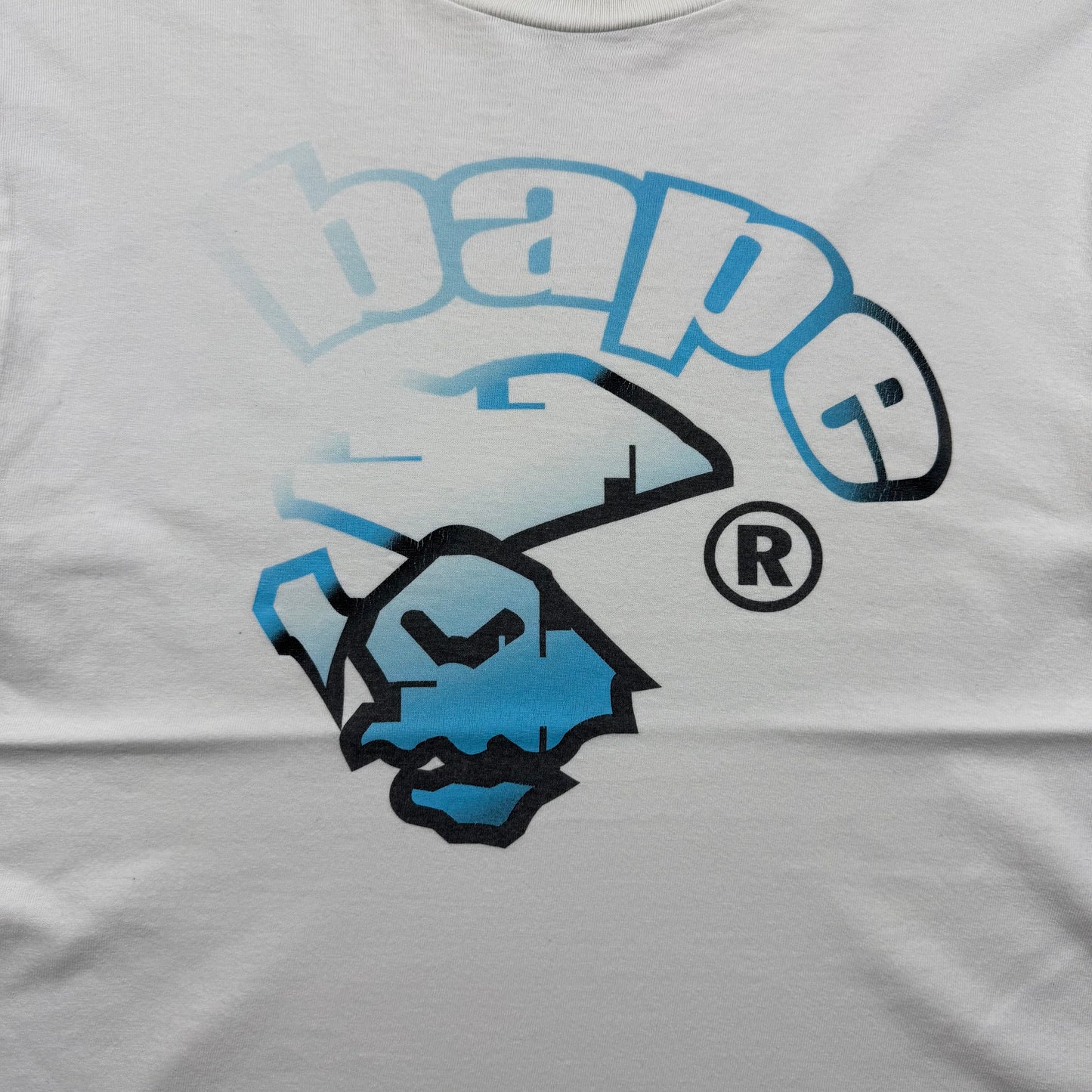 A BATHING APE 00s MAD BAPE blue gradation Tee M