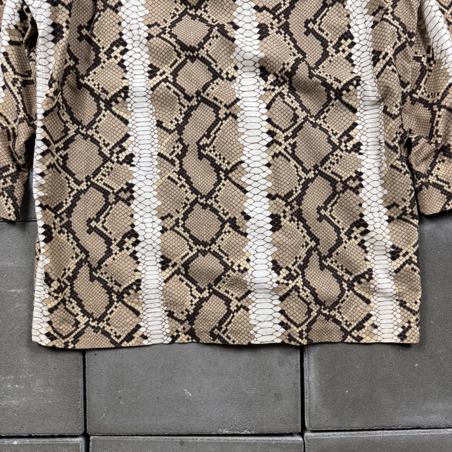 NEEDLES with NUMBER(N)INE 00s chamois cross snake pattern 1/2 shirts S