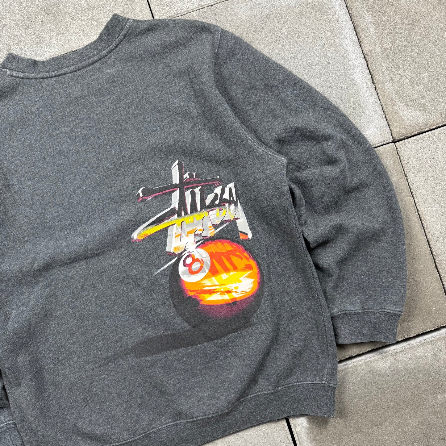 STUSSY 00s sunset 8ball sweat shirt S