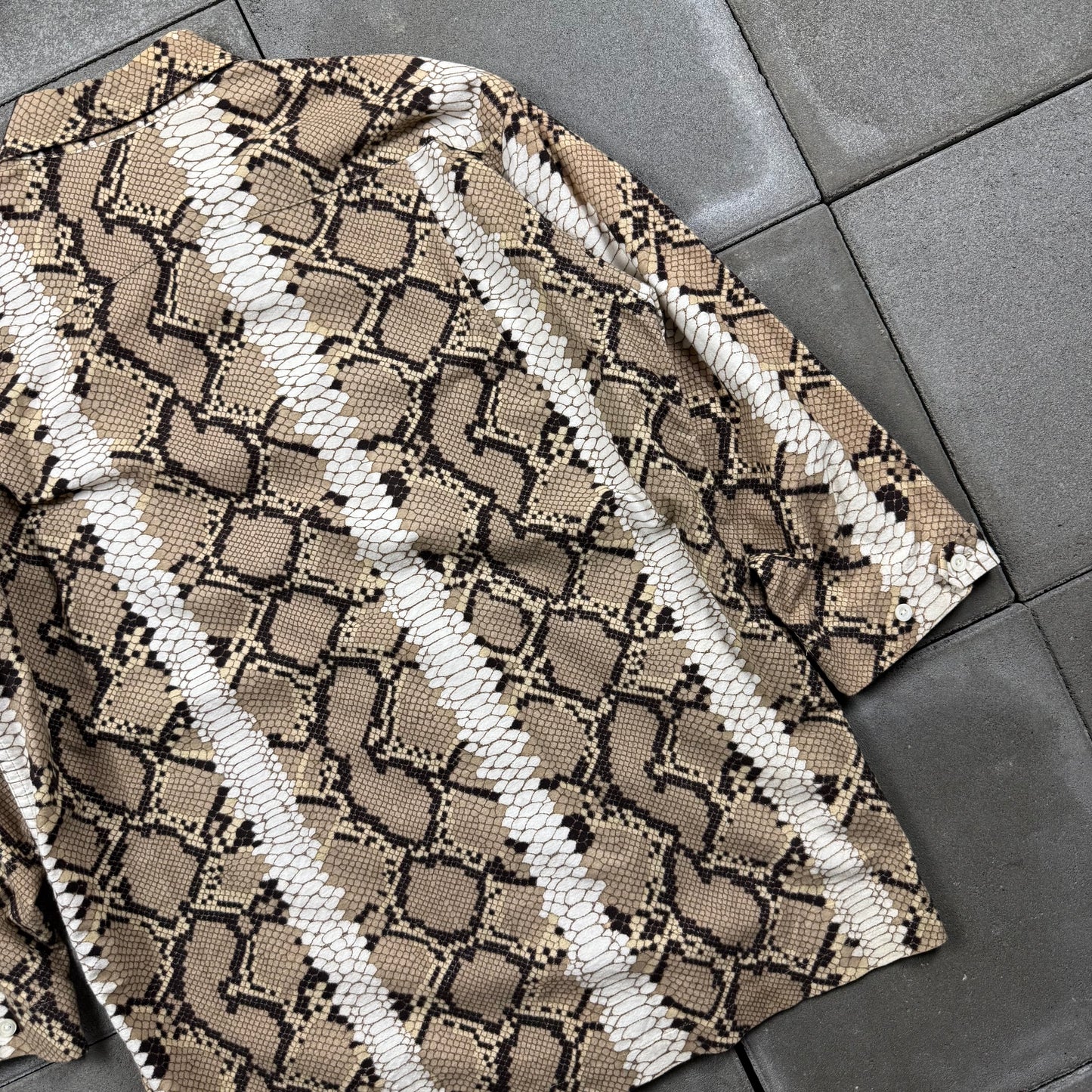 NEEDLES with NUMBER(N)INE 00s chamois cross snake pattern 1/2 shirts S