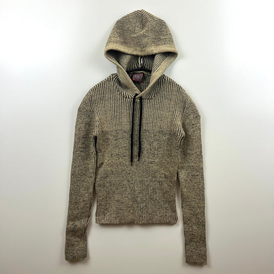 JPG Gaultier JEANS jean paul gaultier 00s archive y2k grunge wool hoodie 40