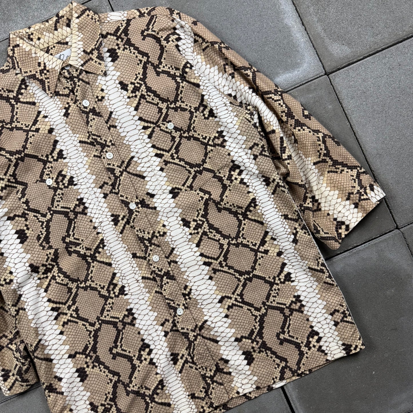 NEEDLES with NUMBER(N)INE 00s chamois cross snake pattern 1/2 shirts S