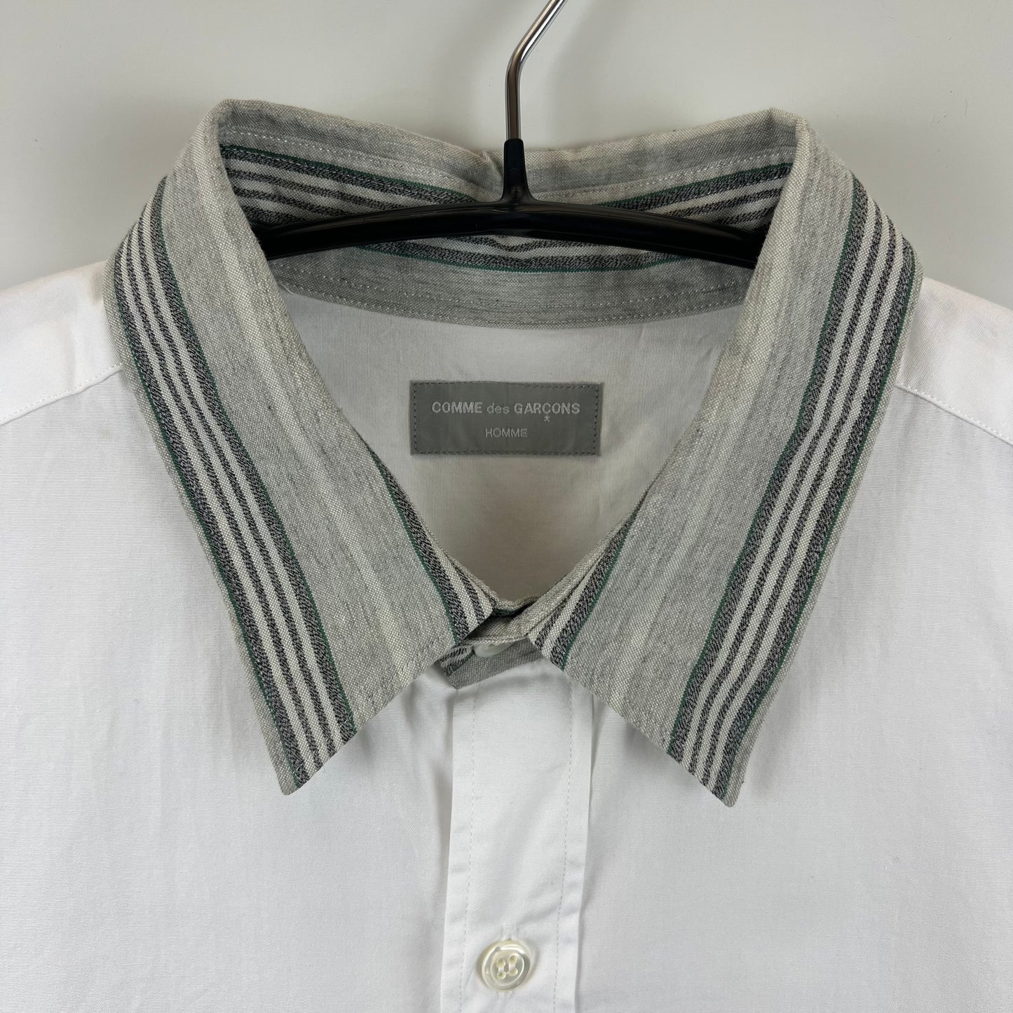 COMME des GARCONS HOMME CDG 90s AD1990 TANAKA stripes collar L/S shirts HB-050120