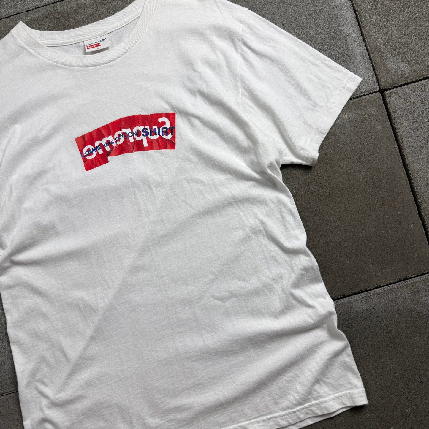 SUPREME x COMME des GARCONS SHIRT 17ss BOX LOGO TEE L