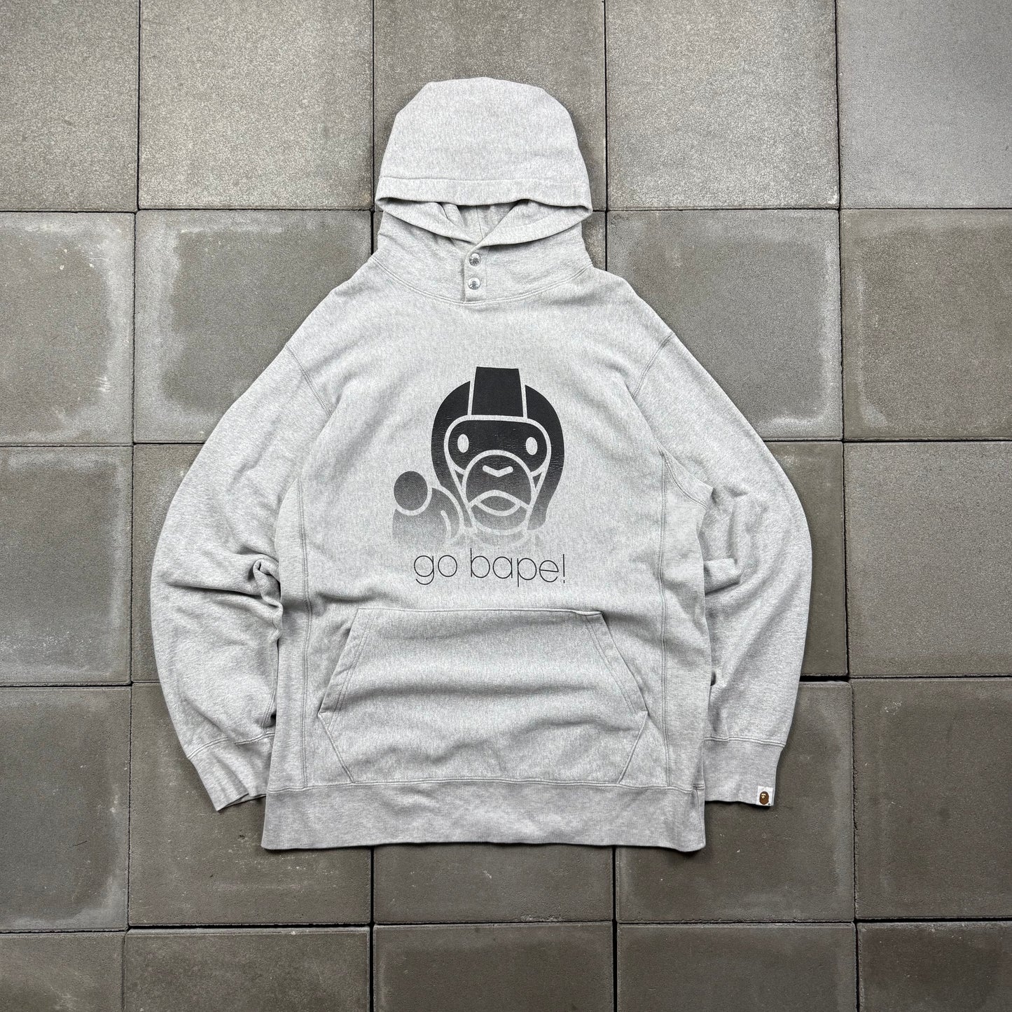 A BATHING APE 00s soldier milo "go bape!" sweat hoodie L