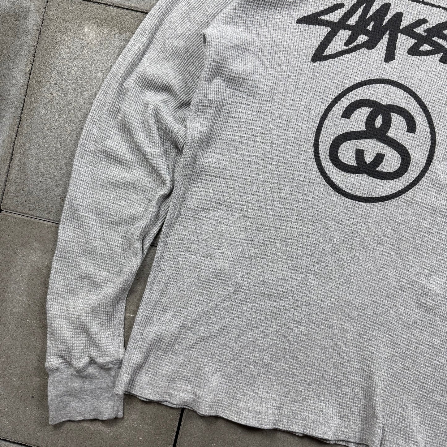 STUSSY 90s USA ss links L/S thermal Tee L