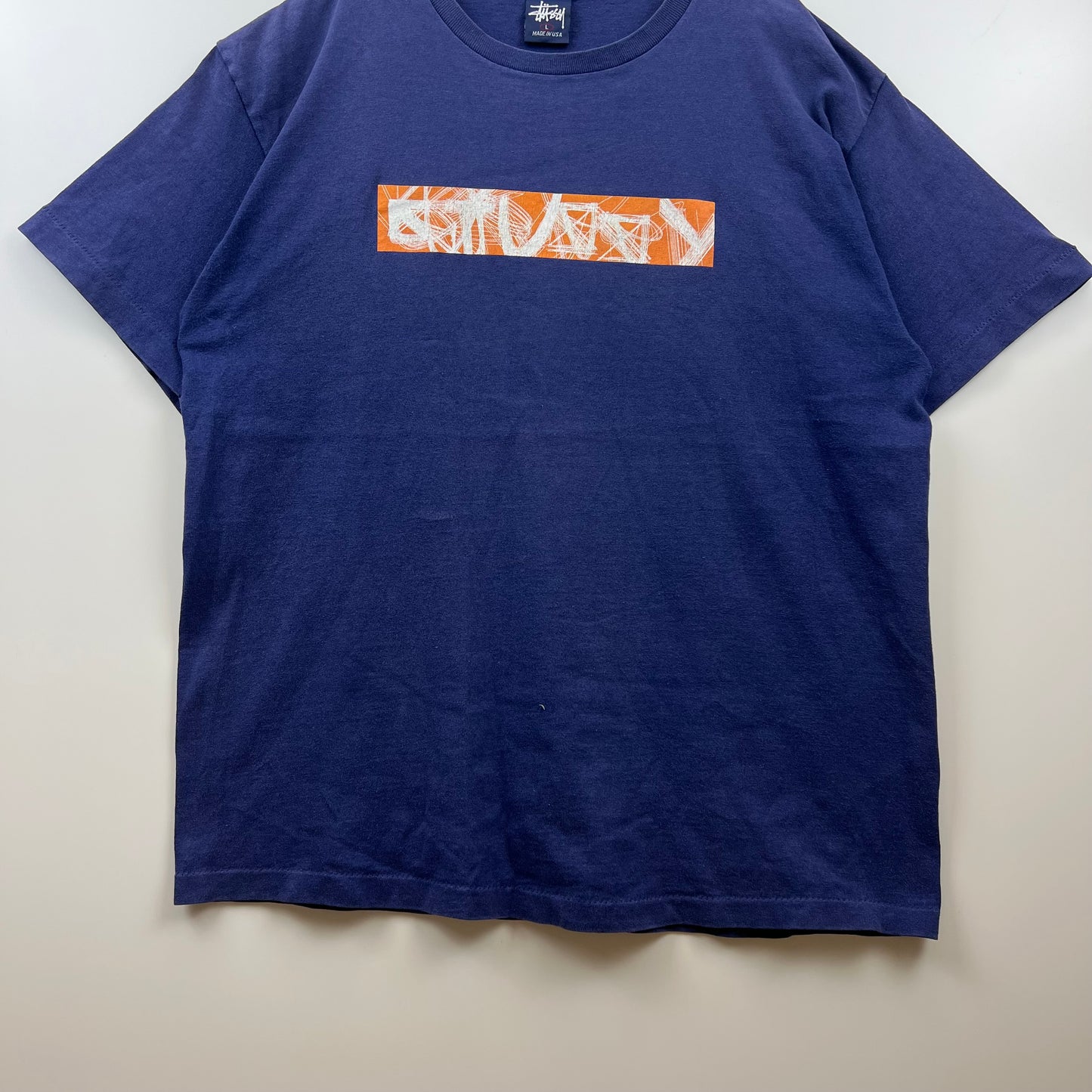 STUSSY 90s USA old graphic logo Tee L