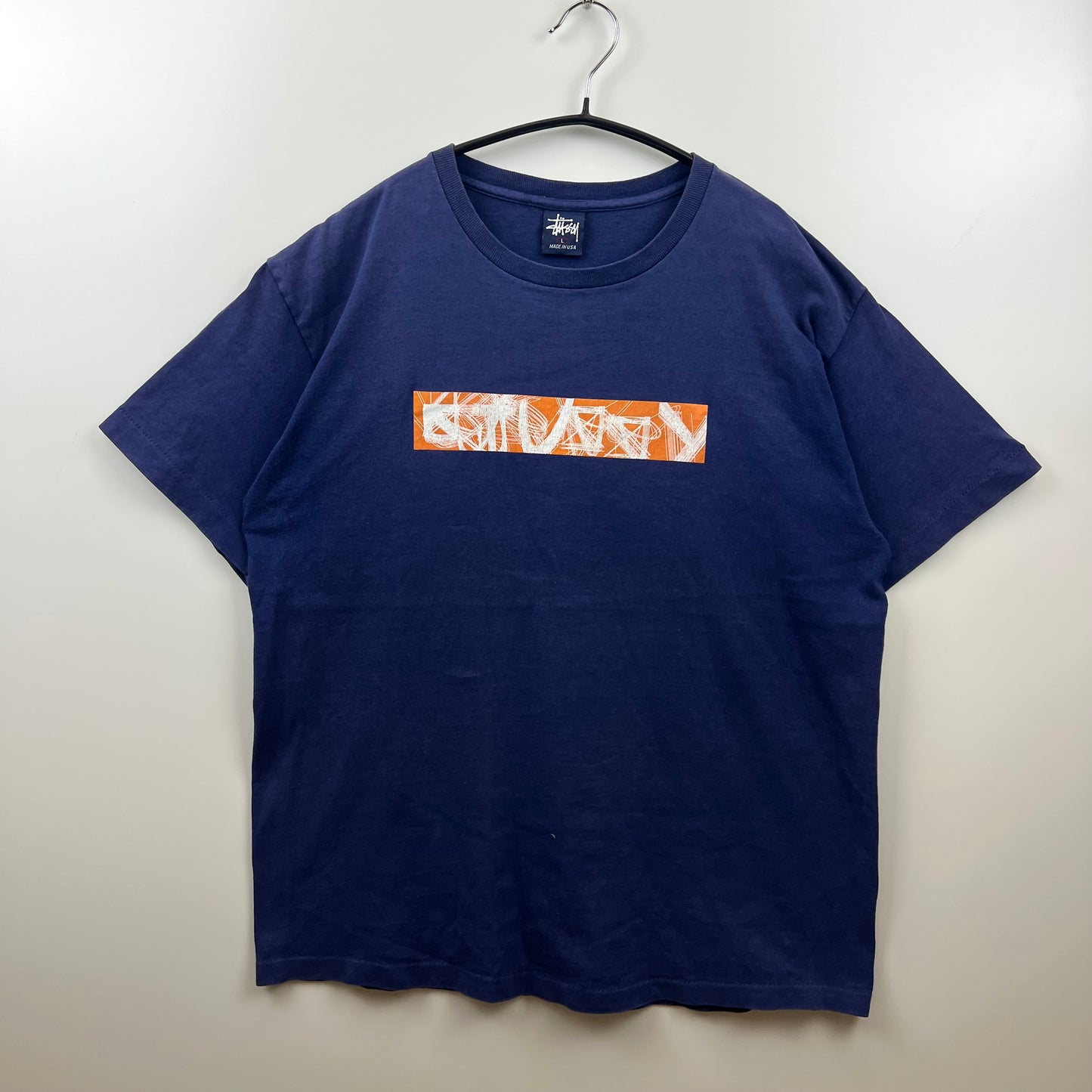 STUSSY 90s USA old graphic logo Tee L